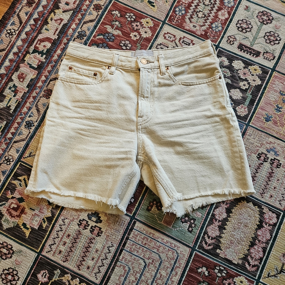 Everlane Women's Cream Natural Ecru Denim Shorts